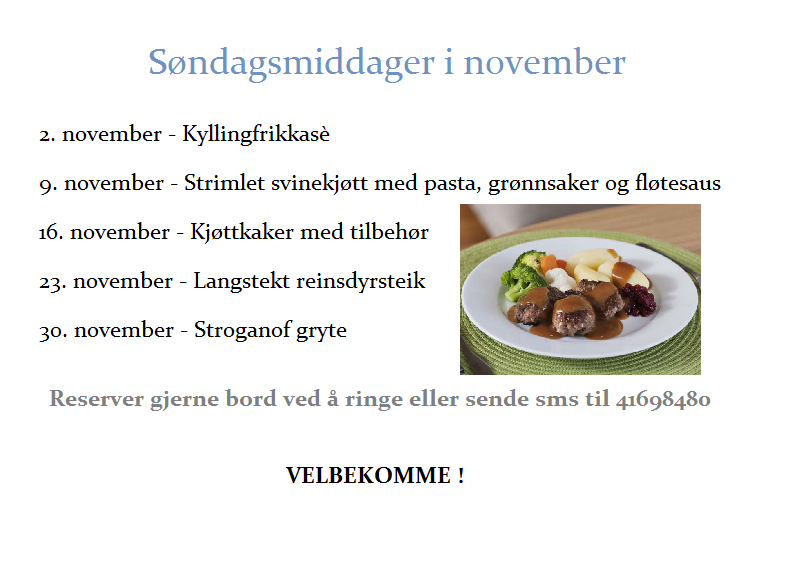 Søndagsmiddag november